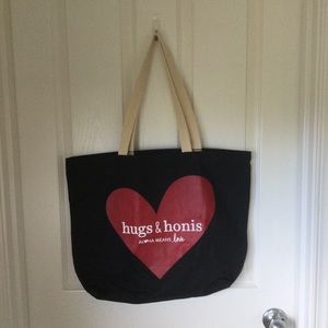 Eden in Love Hawaii HUGS & HONIS BLACK CANVAS Tote Bag Grocery Travel